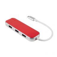 USB-концентратор Rombica Type-C Chronos, разъемов: 3, red