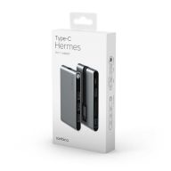 USB-концентратор Rombica Type-C Hermes Black, USB 3.0 x 3, Type-C PD, HDMI, LAN, картридер, алюминий, черный