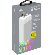 Внешний аккумулятор TFN AID PD 30000 mAh "быстрая зарядка", белый