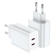 Сетевое зарядное устройство TFN x2 USB-C GaN PD 45W, белый (TFN-WCRPD31)