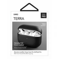 Чехол Uniq для Airpods Pro Terra Genuine Leather Black